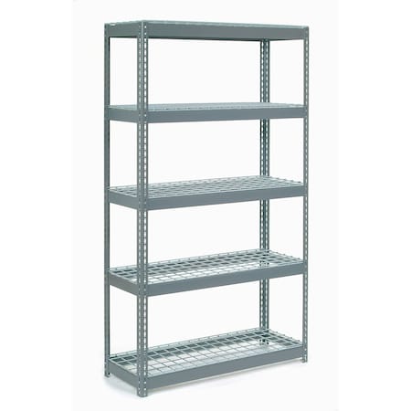Global Industrial 5 Shelf, Extra HD Boltless Shelving, Starter, 48inW x 18inD x 84inH, Wire Deck B2296950